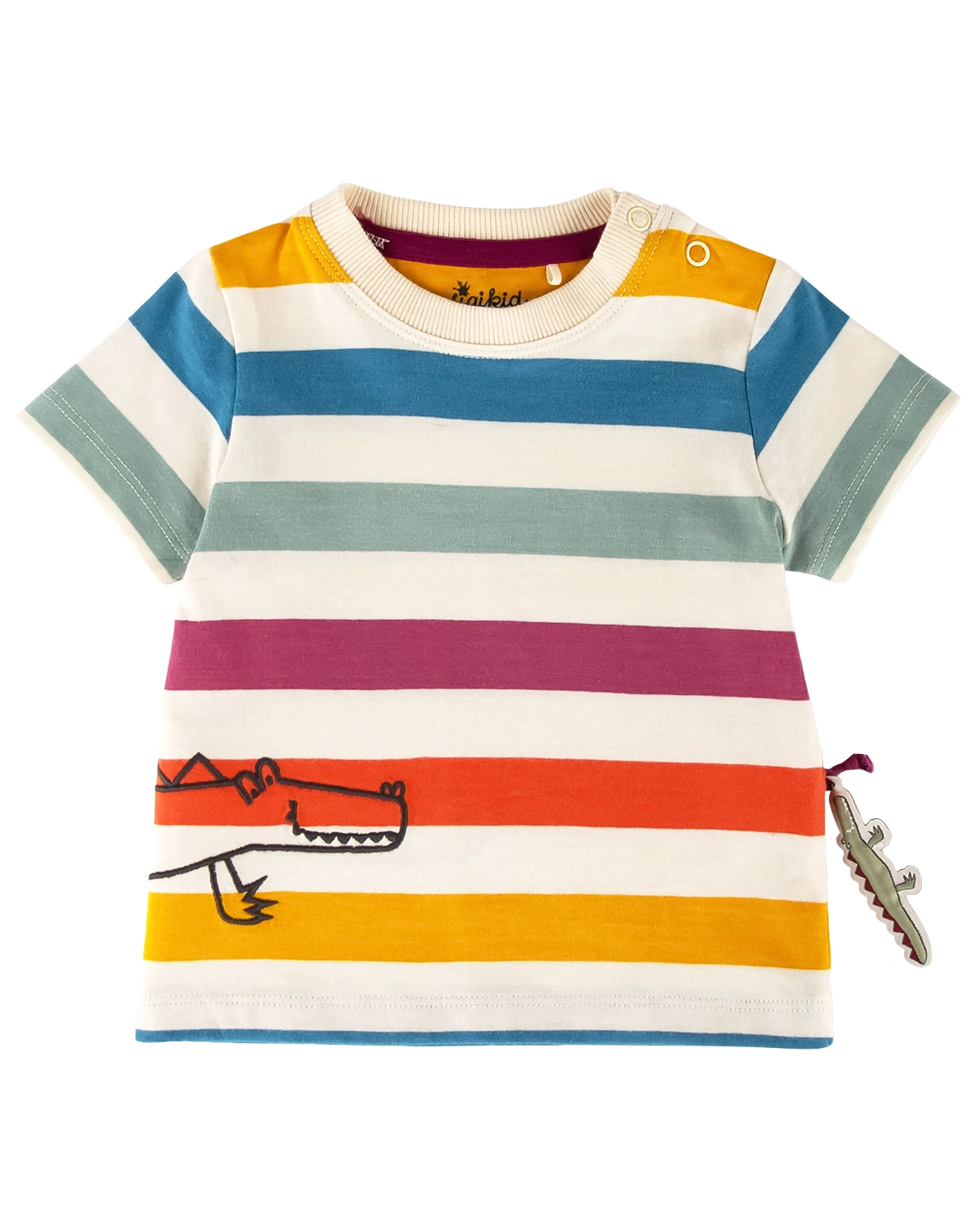 T-Shirt B - WILD CROCODILE STRIPES in ecru/bunt