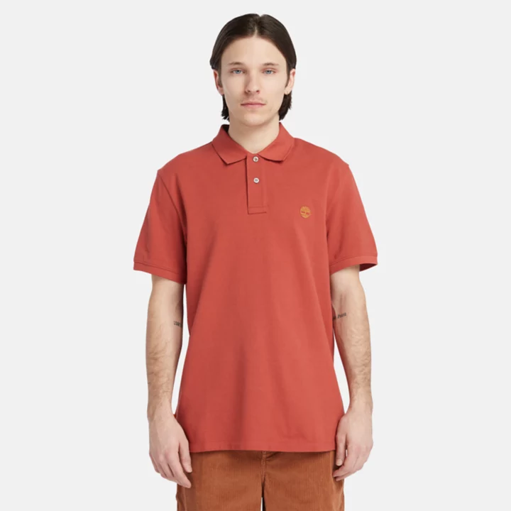 Camisa polo Millers River Pique para homem na cor vermelha