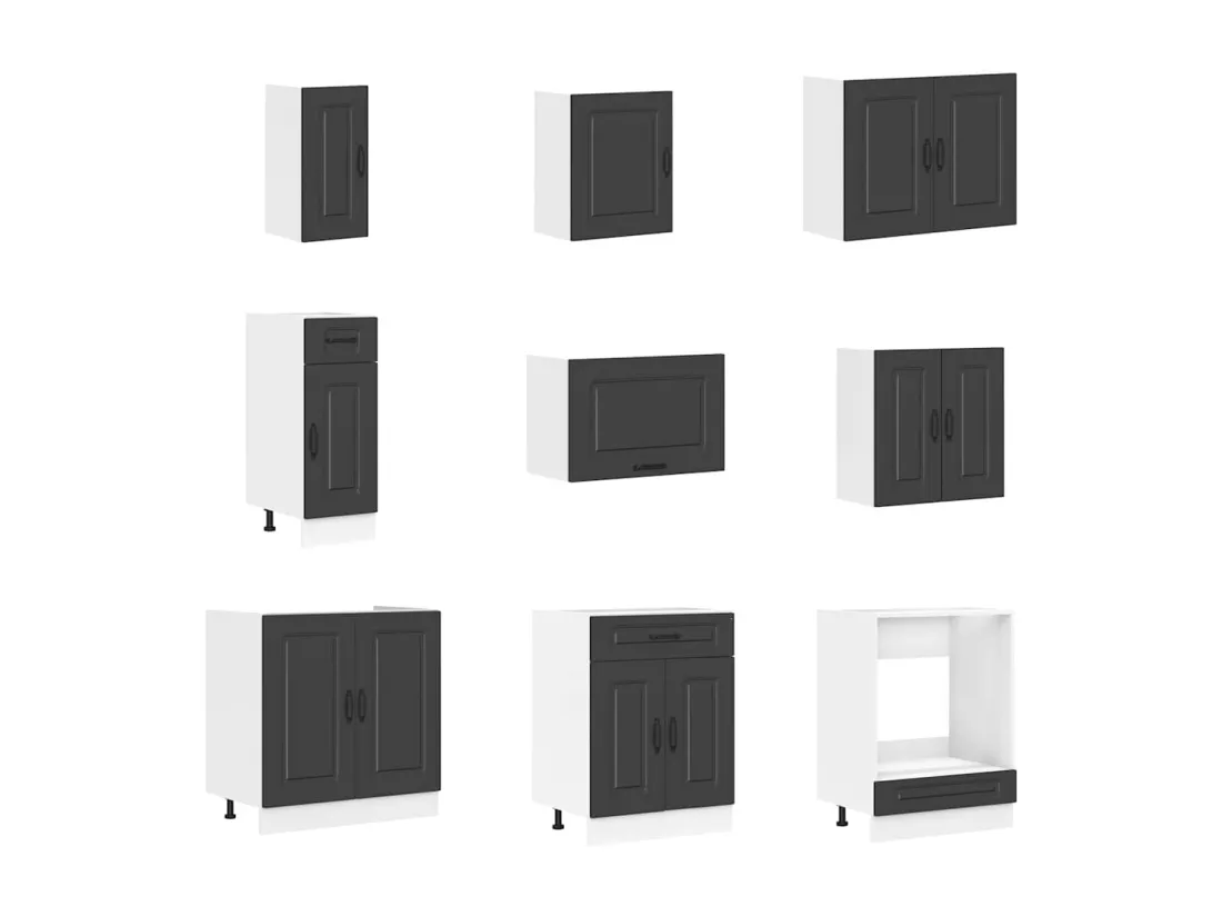 Ensemble d'armoires de cuisine 14 pcs Kalmar bois d'ingénierie