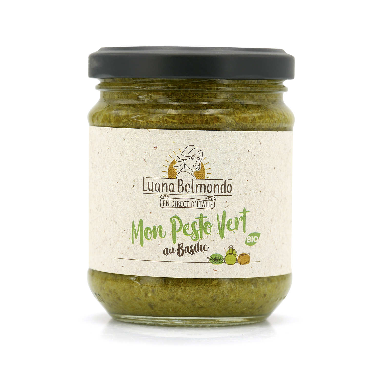 Pesto vert au basilic bio - Luana Belmondo