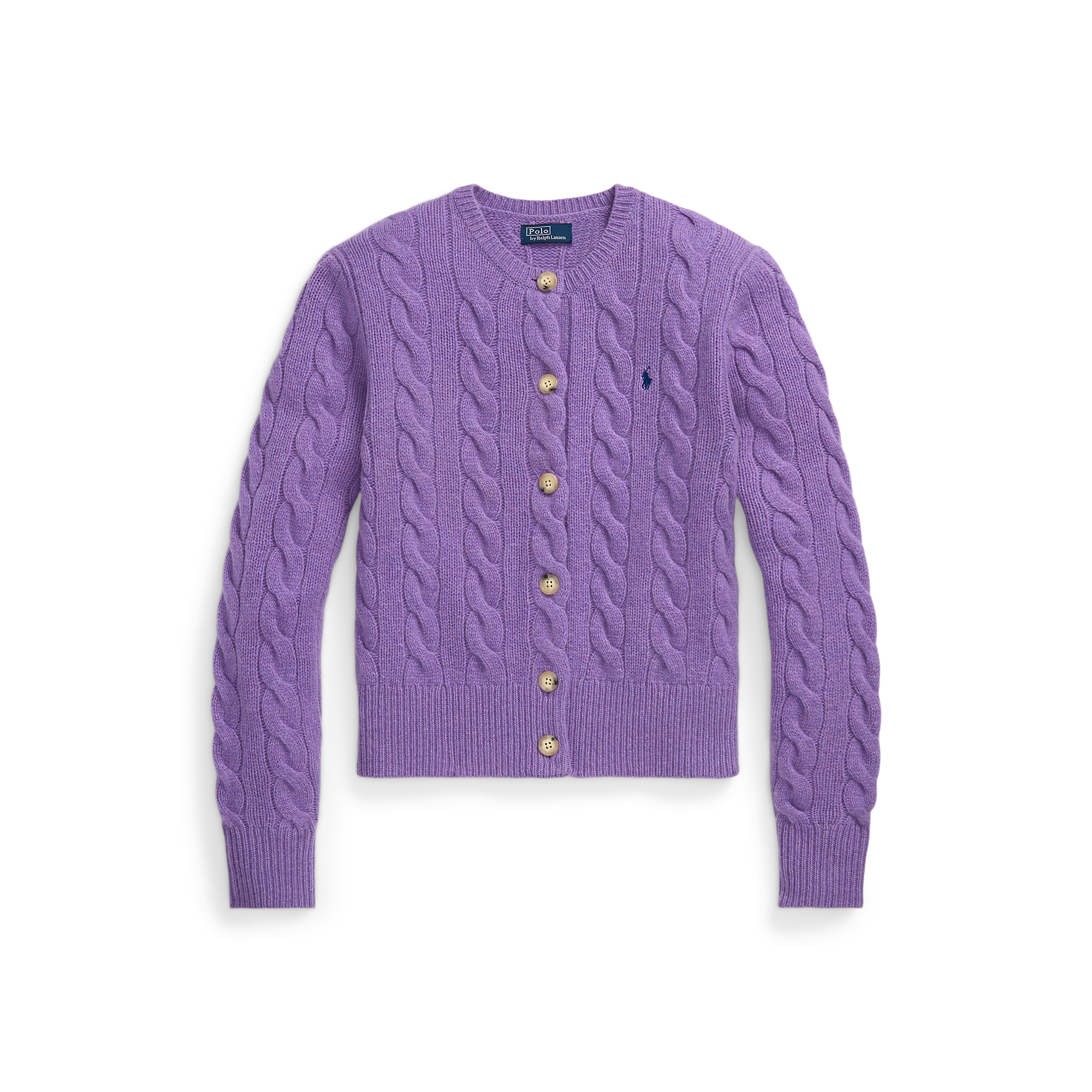 Gilet col rond en laine et cachemire | Violet