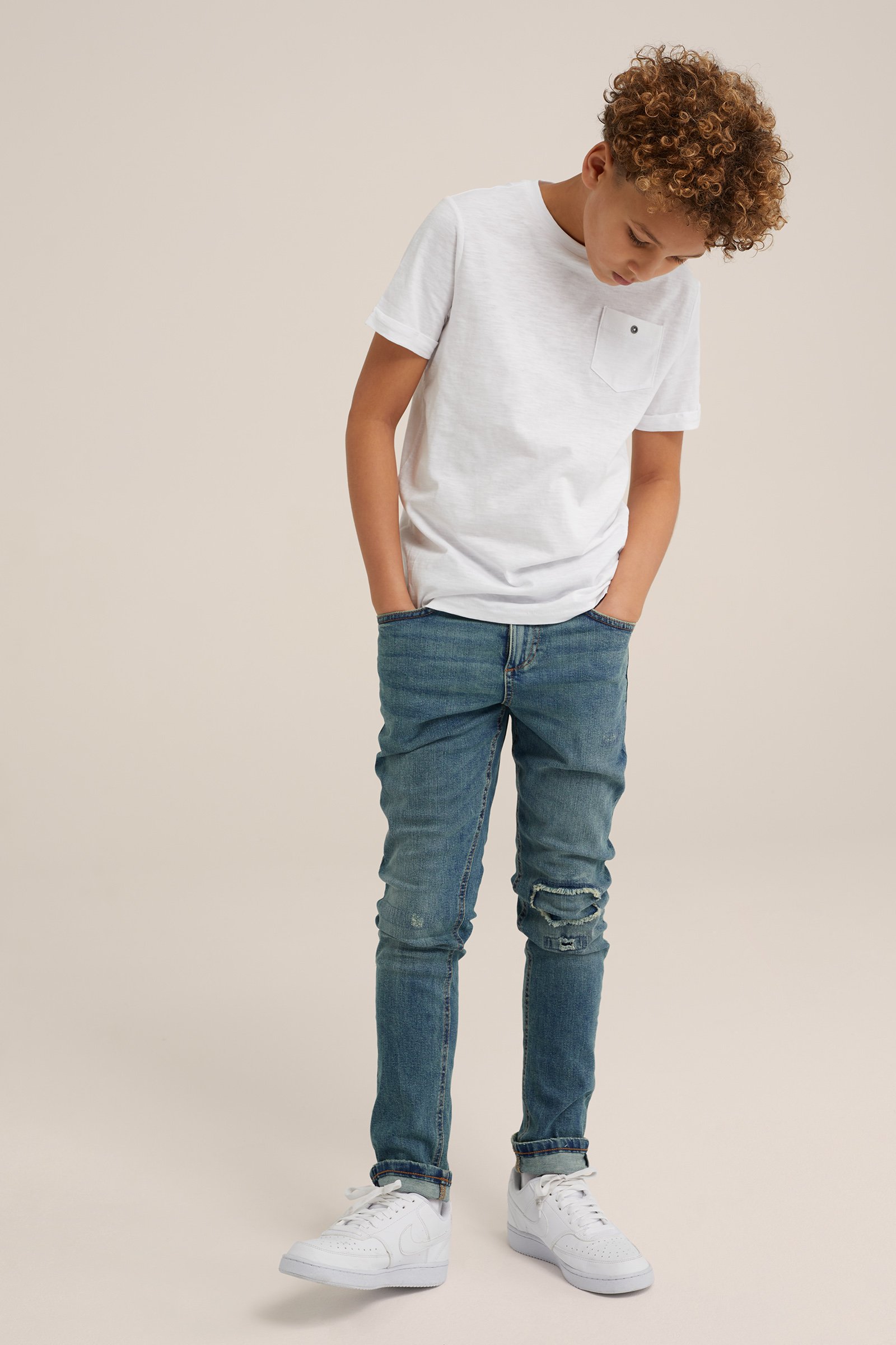 Jongens slim fit jeans met stretch Blue Ridge Groenblauw