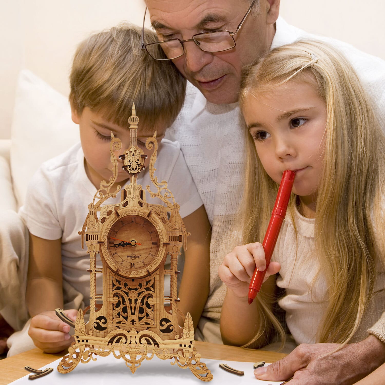 aktivshop 3D Holz-Puzzle »Tischuhr«
