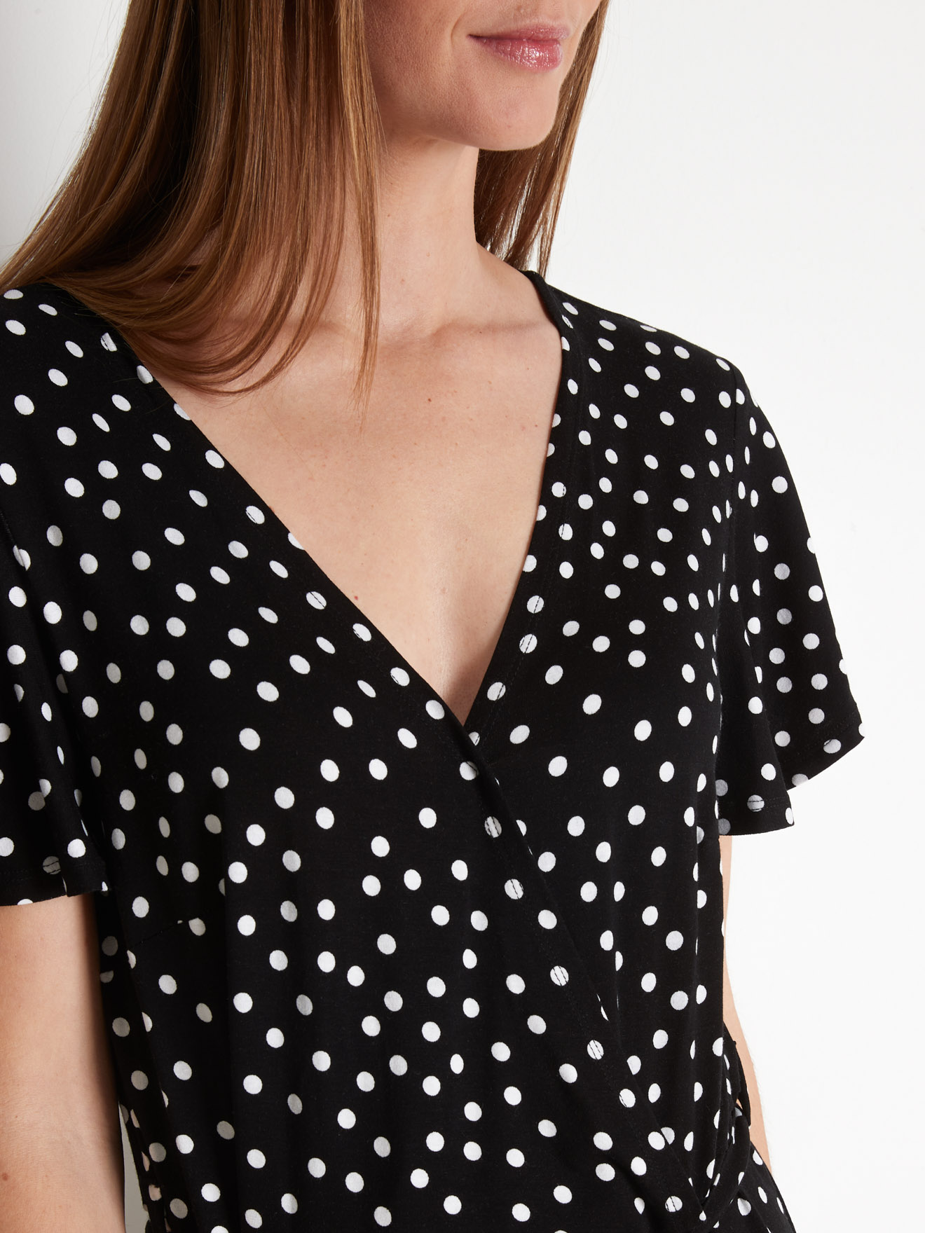 Robe effet cache-coeur en maille