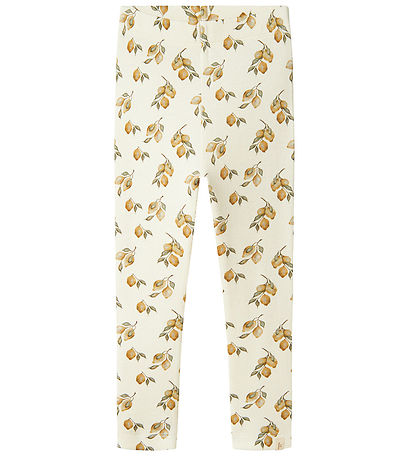 Lil' Atelier Leggings - Rib - NmfGavo - Turteltaube/Lemon