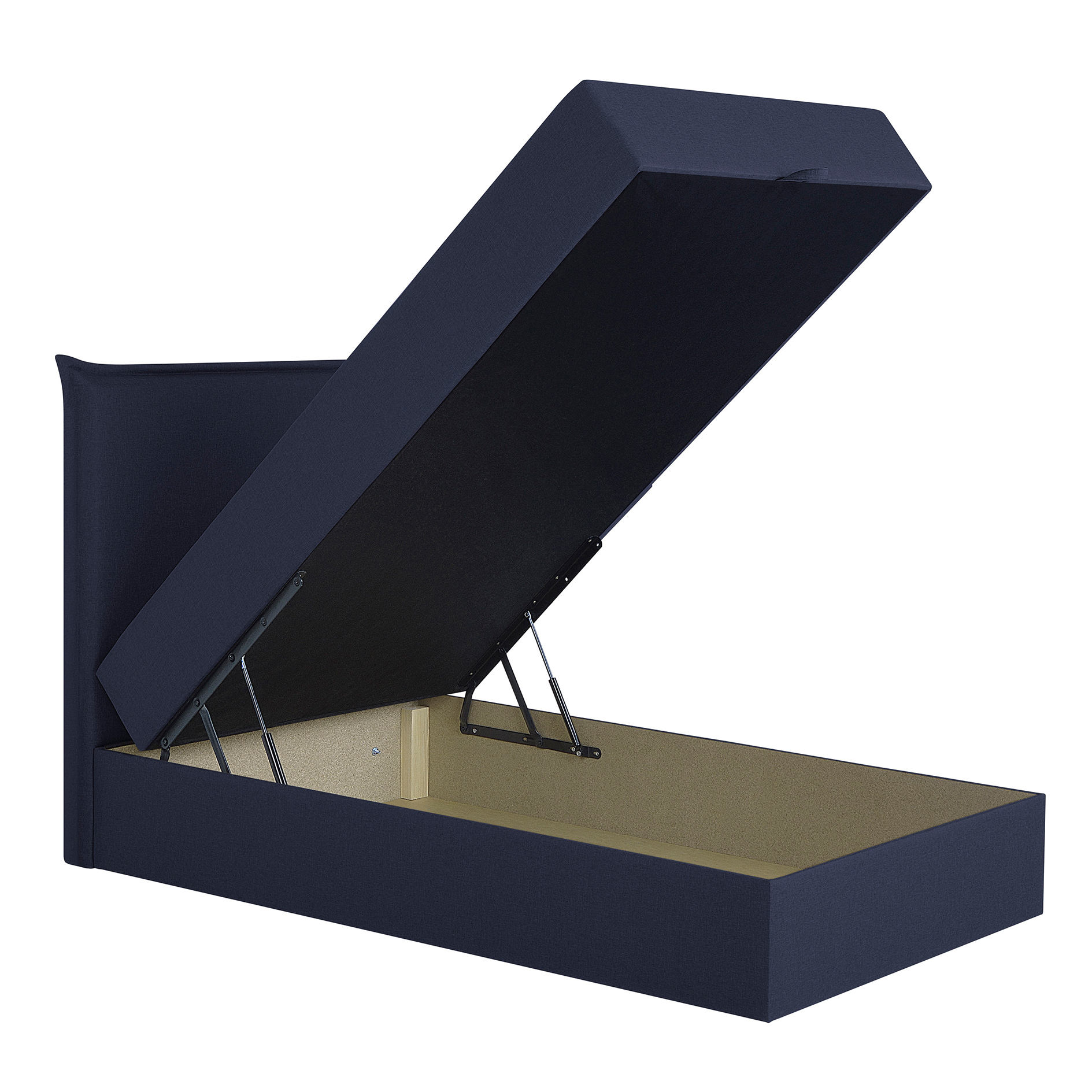 Boxspringbett - cobalt - mit Bettkasten - H3 - 100x200 cm