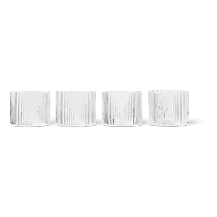 Ferm Living Verres Ripple bas - Set de 4