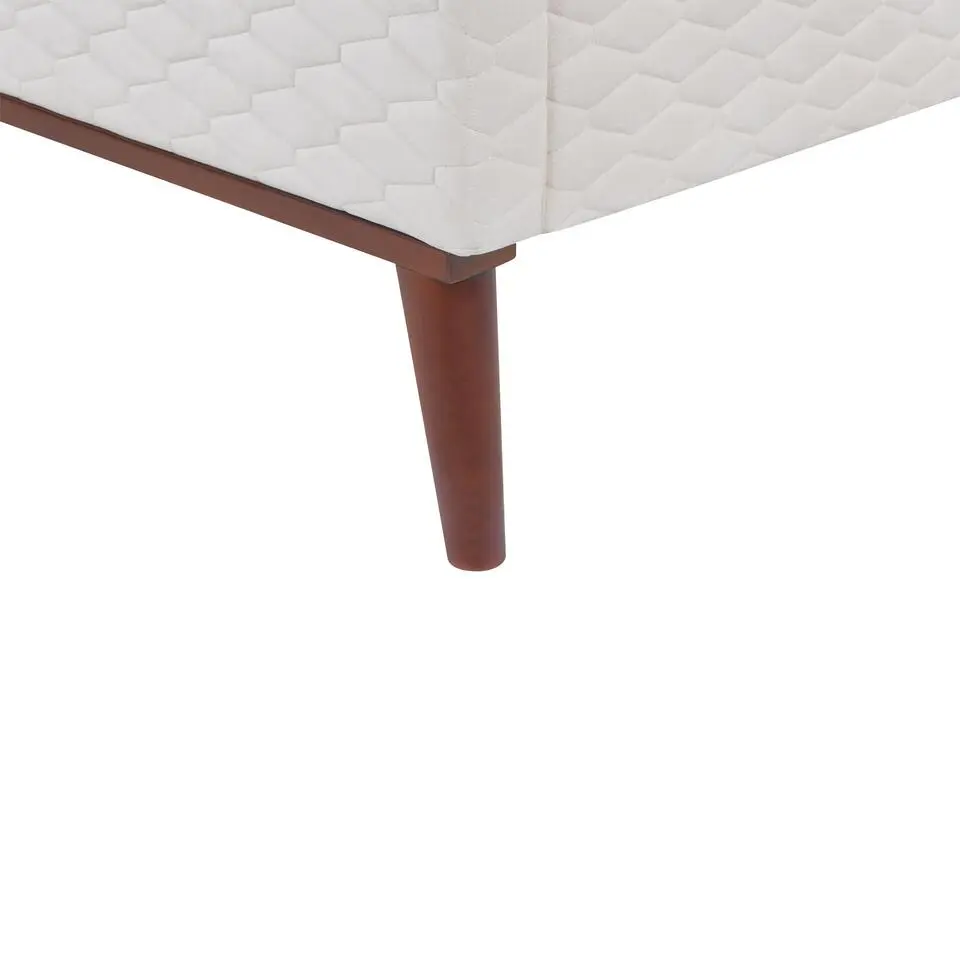 BAYONNE - Tweepersoonsbed - Wit - 140 x 200 cm - Fluweel