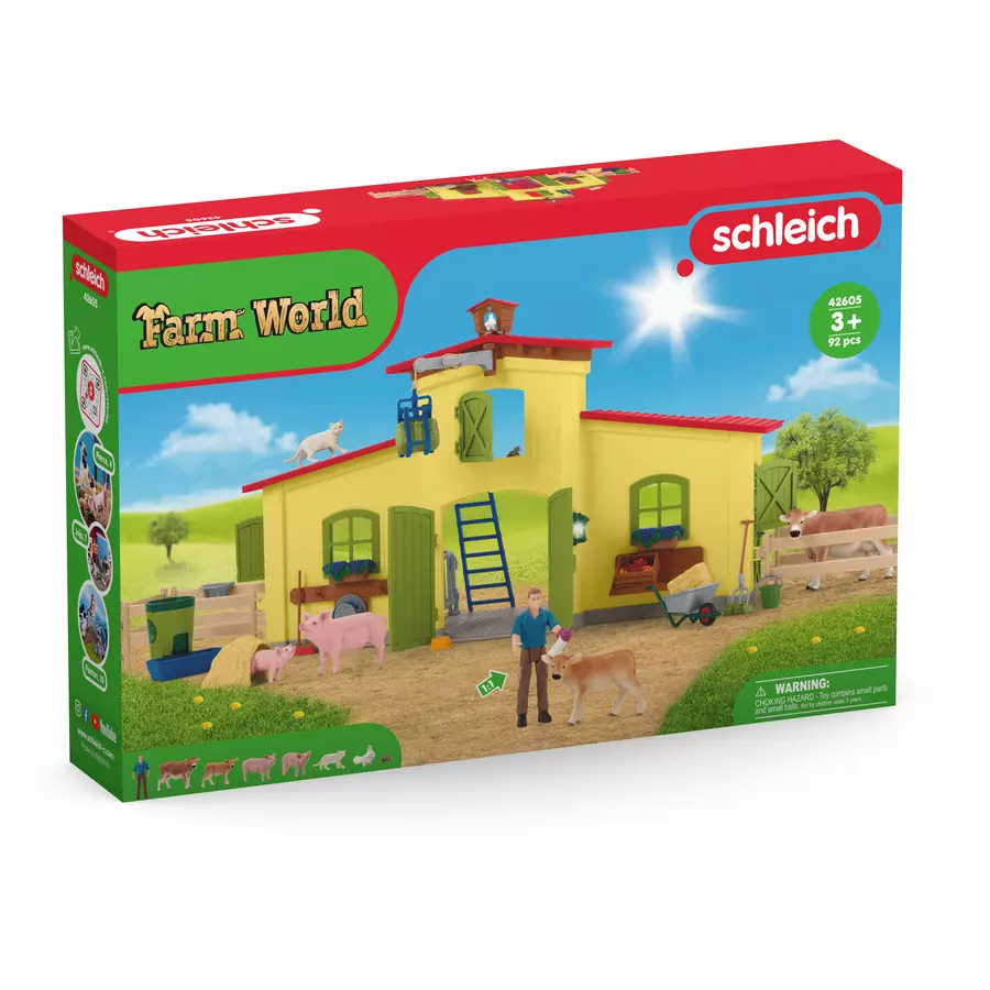 schleich® Großer Stall mit Tieren und Zubehör 42605