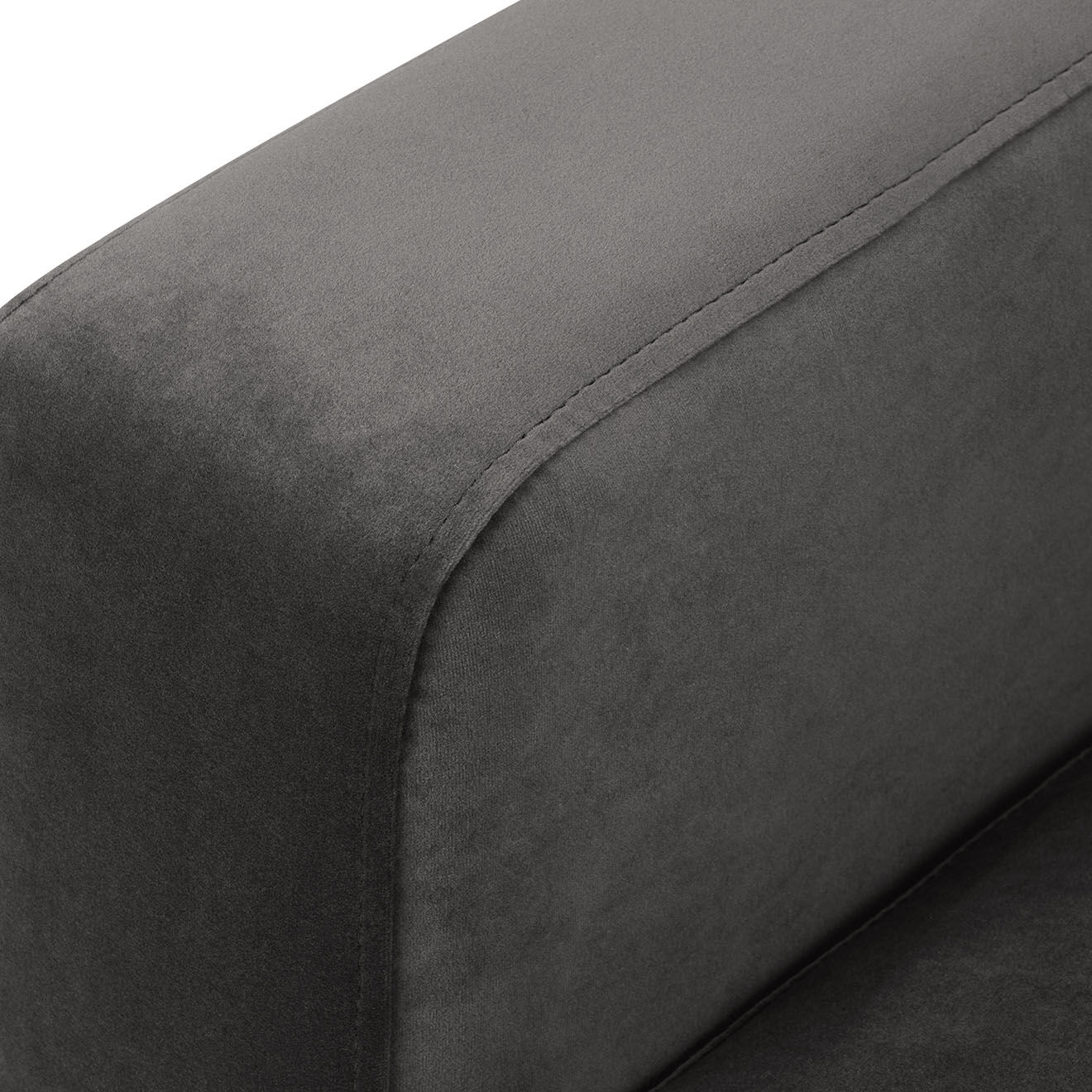 Mazzini Sofas Canapé Panoramique gauche Velours Venus 6 Places gris - 326x236x90 cm