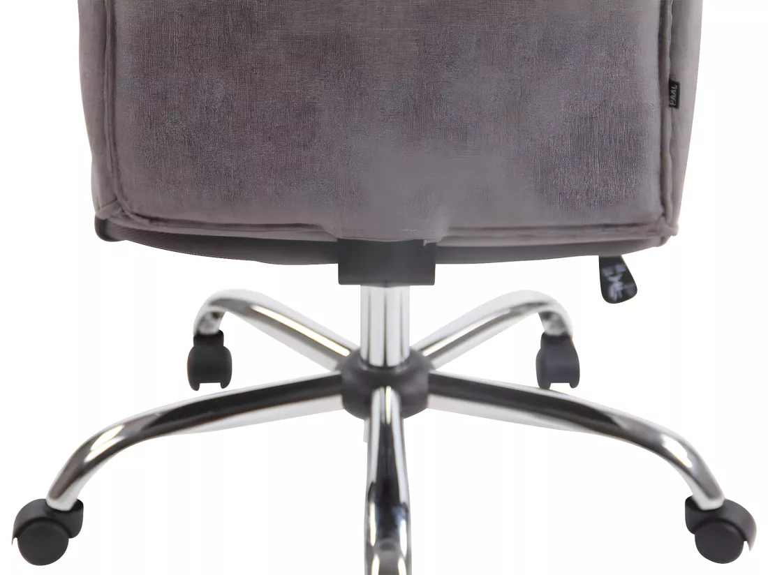 Chaise de bureau - Tissu & Métal chromé - Gris - Portland