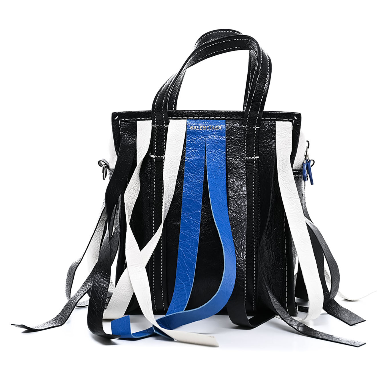 Balenciaga Sac bandoulière Bazar à franges en Cuir noir - Très bon état - L.21 cm