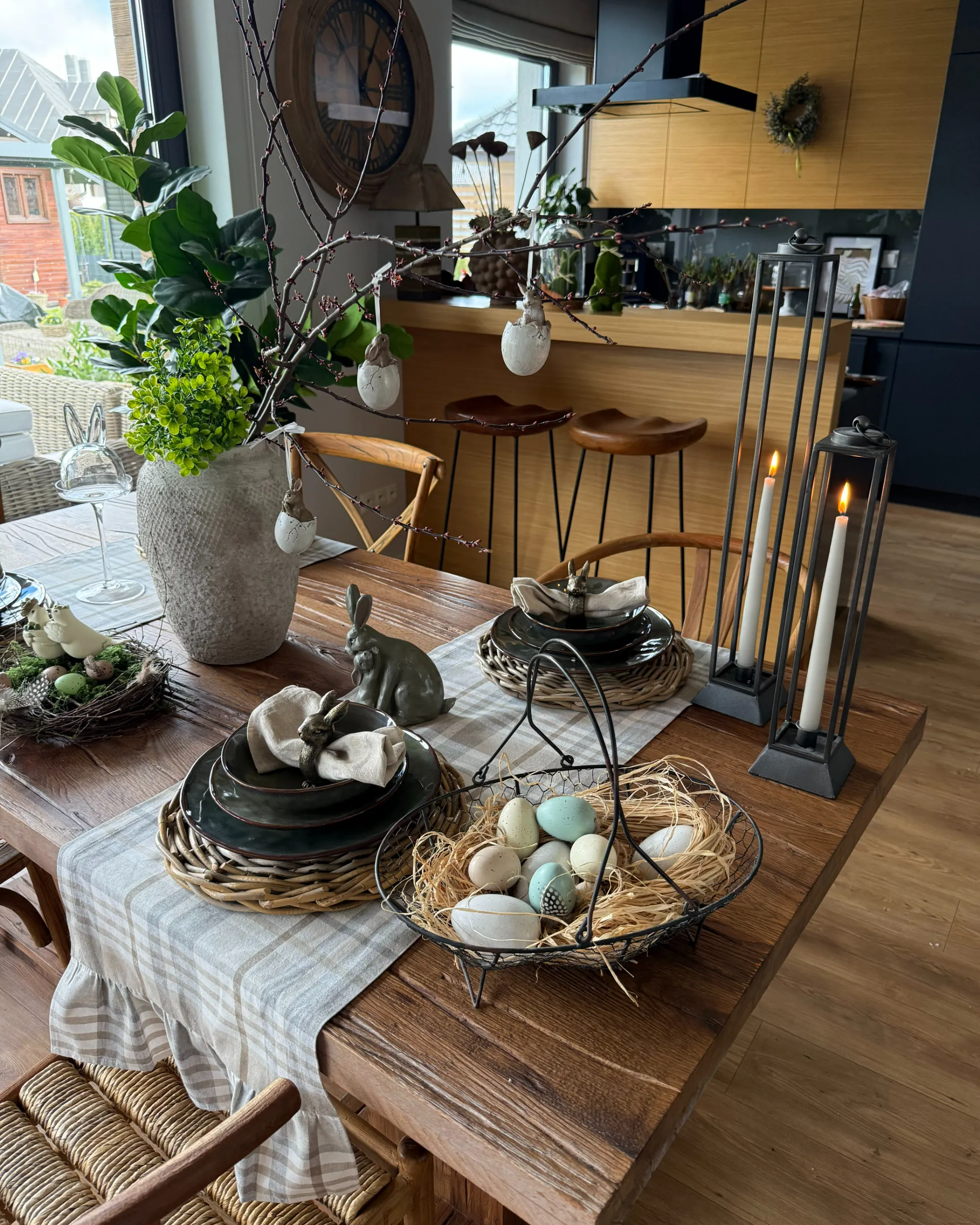 Set van 4 dinerborden THYME Steengoed Donkergroen
