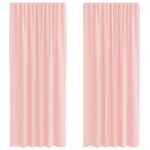 vidaXL Cortinas de Voile com Laços 2 Peças Rosa 140x245 cm - 1158960632