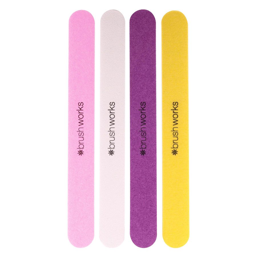 Brushworks Coloured Nail Files 4pcs