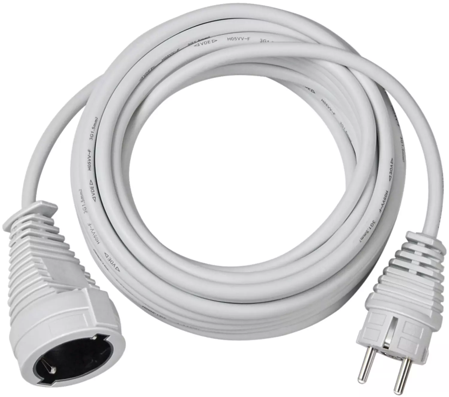 Brennenstuhl 1168440 Kwaliteits kunststof verlengsnoer wit - H05VV-F 3G1,5 - 5m