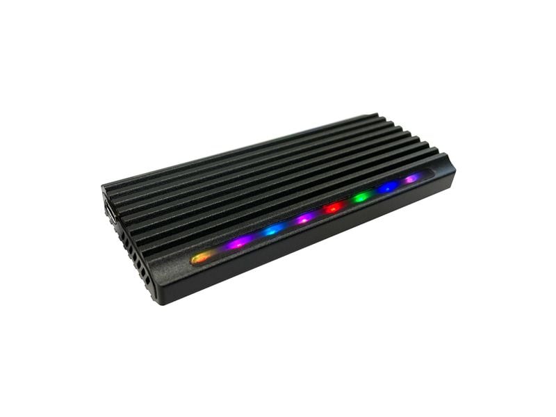 LC-Power Externes Gehäuse LC-M2-C-NVME-4 M.2 Hochwertiges Gehäuse mit RGB-Beleuchtung und USB-C