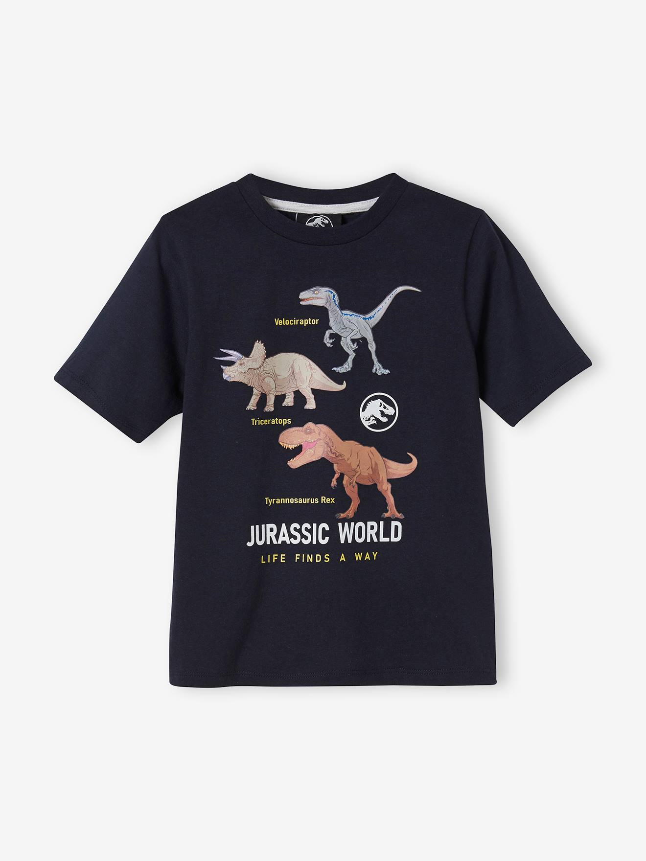 Conjunto de pijama Jurassic World® com shorts, azul escuro liso com estampas.