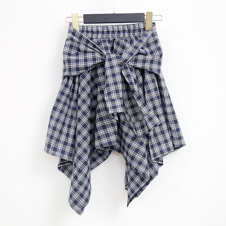 Gilmort - T-shirt met lange mouwen / geruit overhemd met minirok
