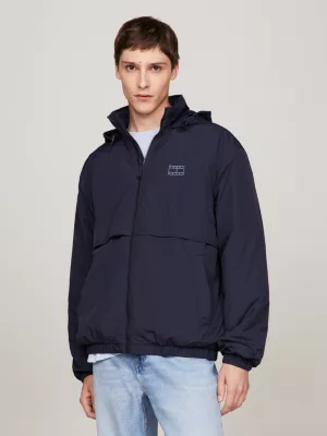 Jaqueta com capuz e logo tonal