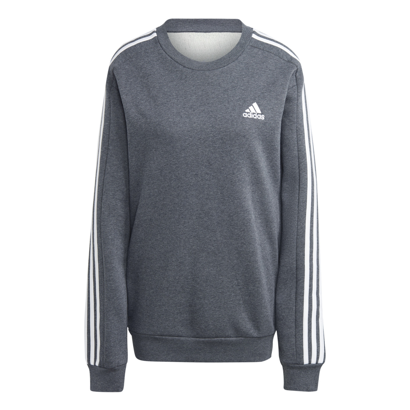 Adidas Essentials Crew Sweater Donkergrijs Wit