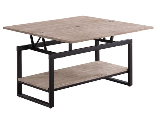 PEGANE - Table basse relevable et extensible en bois de chêne miel