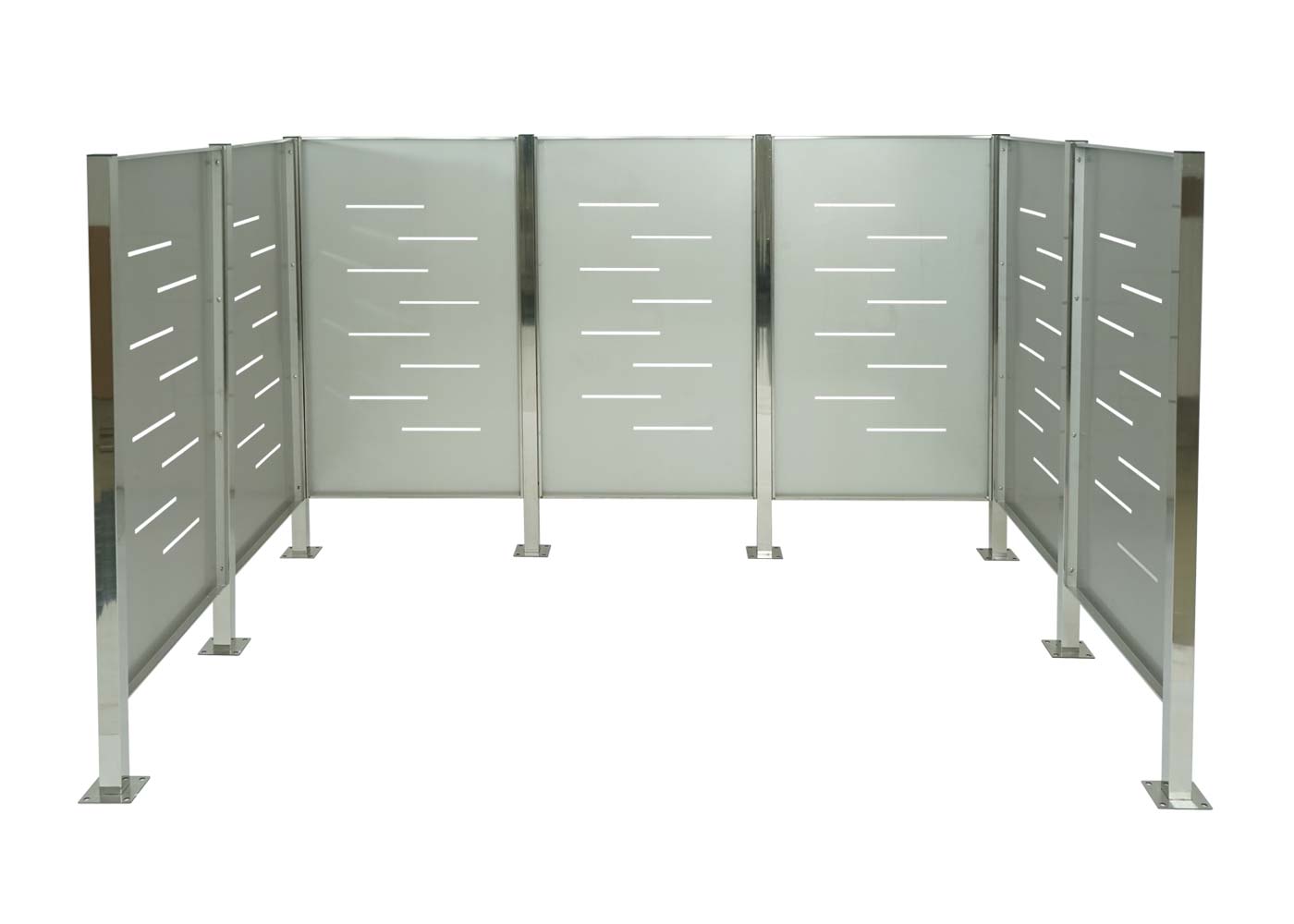 Mülltonnen-Zaun MCW-J55, Mülltonnenverkleidung Mülltonnenaufbewahrung, 150x243x163 Metall ~ Edelstahl