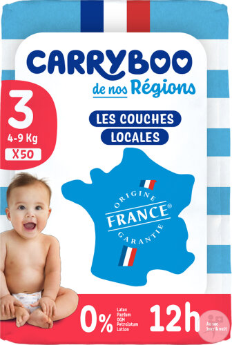 Carryboo Couches De Nos Régions À Prix Doux Taille 3 4-9kg 50 Pièces