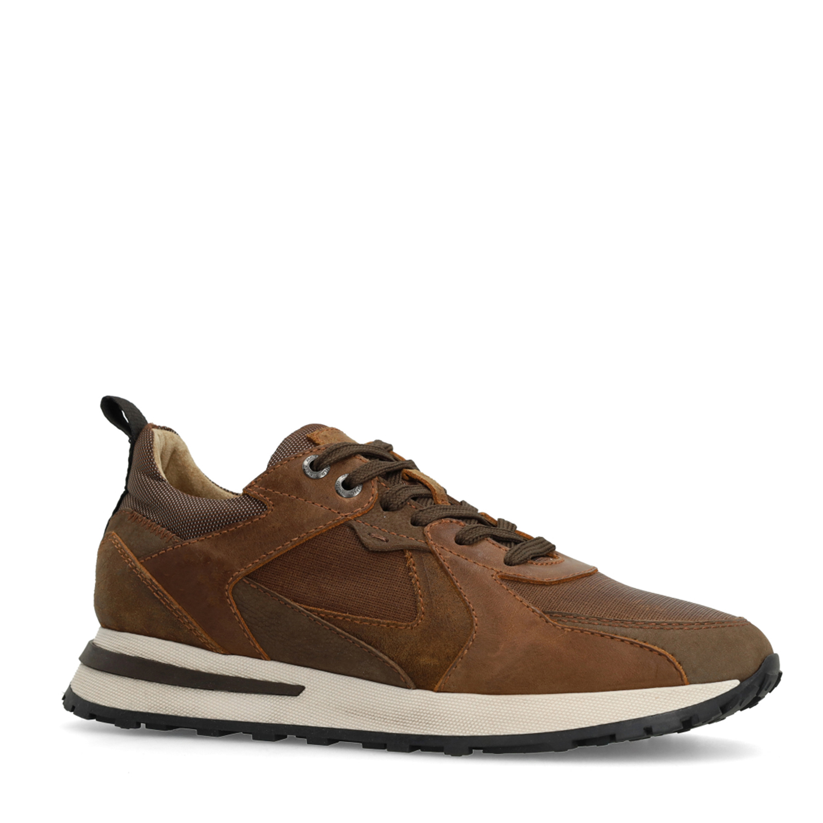 Cognac leren sneakers