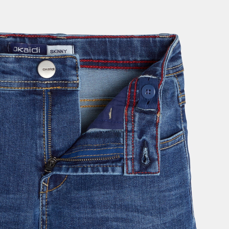 Bermuda slim en jean hyper stretch bleu garçon