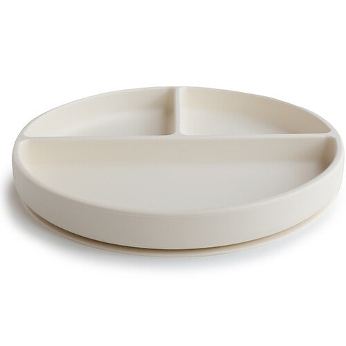 Mushie siliconen vakjesbord met zuignap - ivory