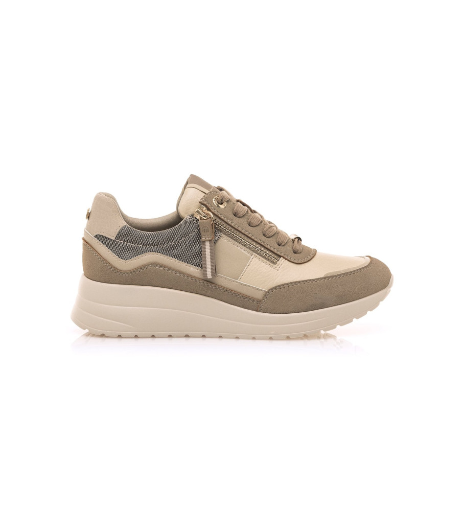 Tênis Mustang de lã marrom - Salto plataforma de 4,5 cm -
