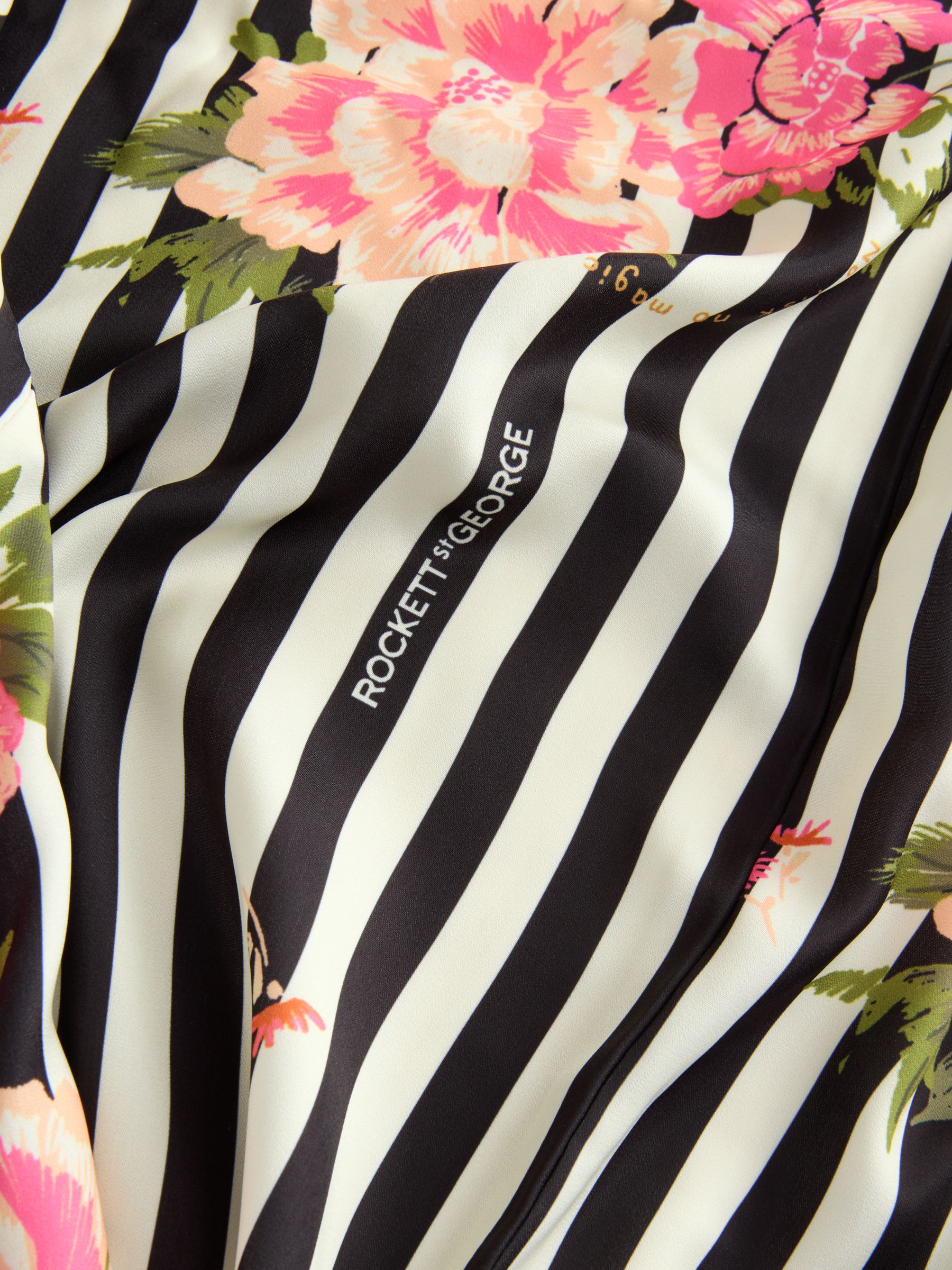 Rockett St George Flower Power Stripe Satin Robe