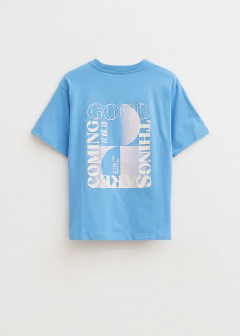 T-shirt met print good things blauw (BLW.M)