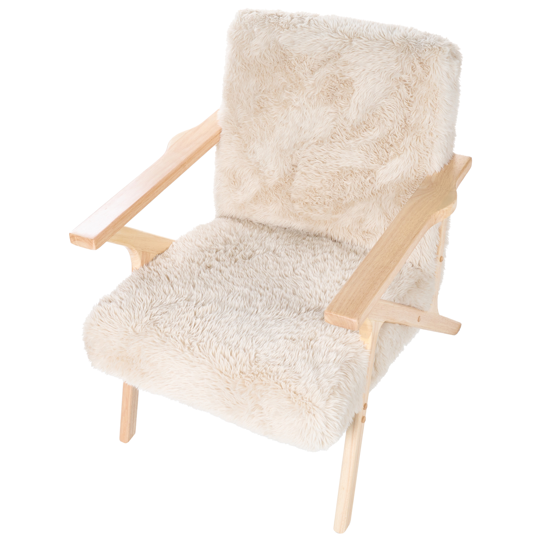 Beliani - KISA - Fauteuil - Lichtbeige - Kunstbont