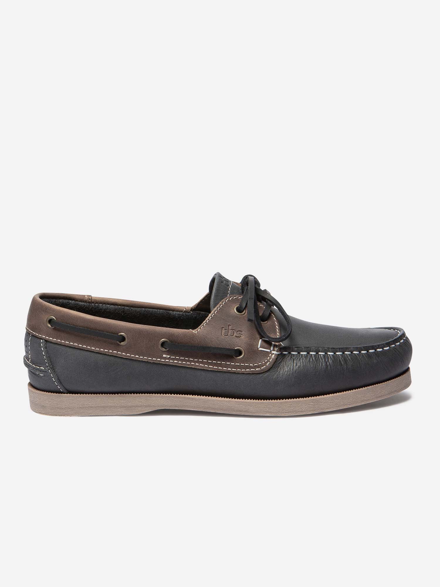 Chaussures Bateau Homme Cuir Marine et Beige