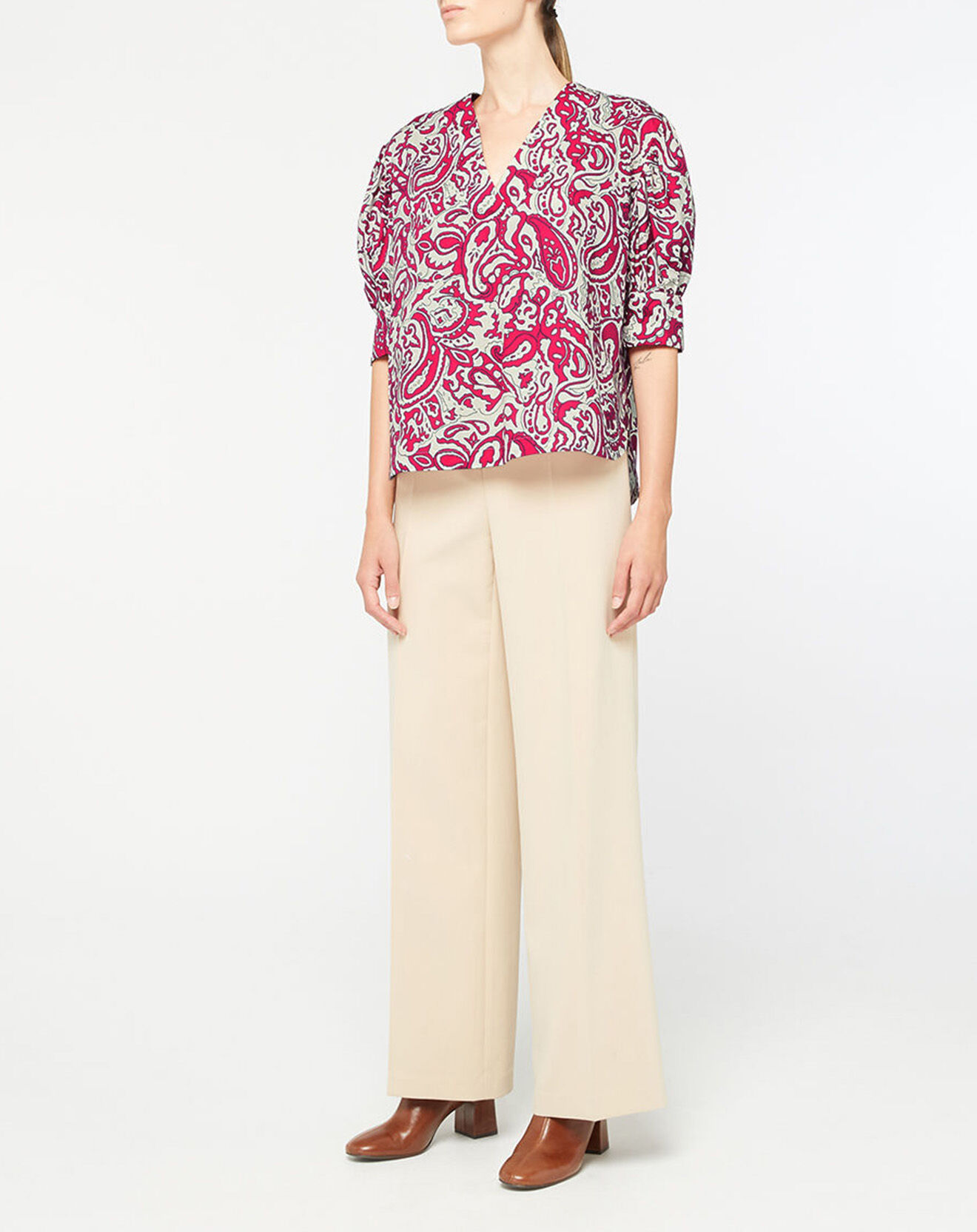Jodhpur Top 100% Coton bio Pipa imprimé rose