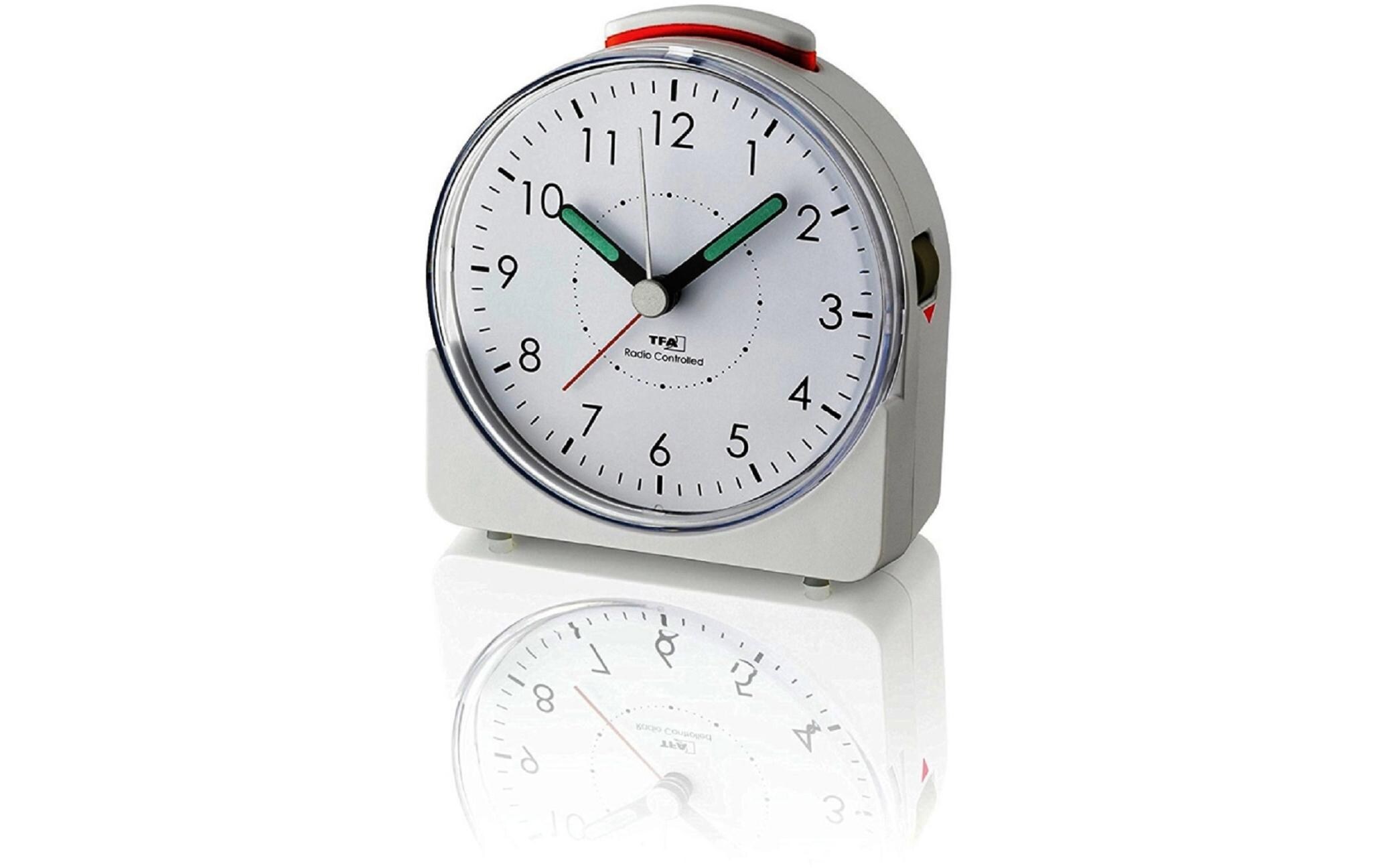 Funkwecker Sunrise WeissAnaloger Wecher mit ansteigendem Alarmton
