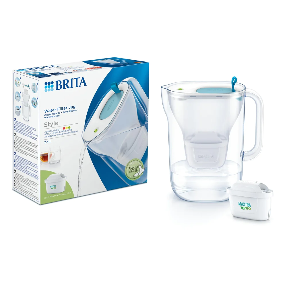Carafe filtrante bleu 2,4L dont 1,4L d'eau filtrée avec une 1 cartouch