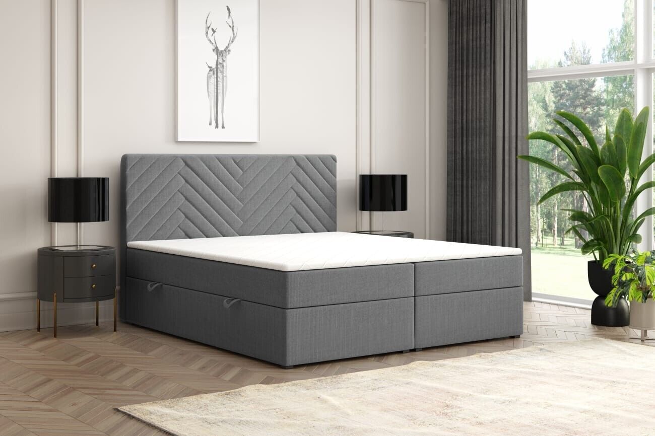 M-Punkt Boxspringbett MALIBU mit Bettkasten 180 x 200 cm - Anthrazit
