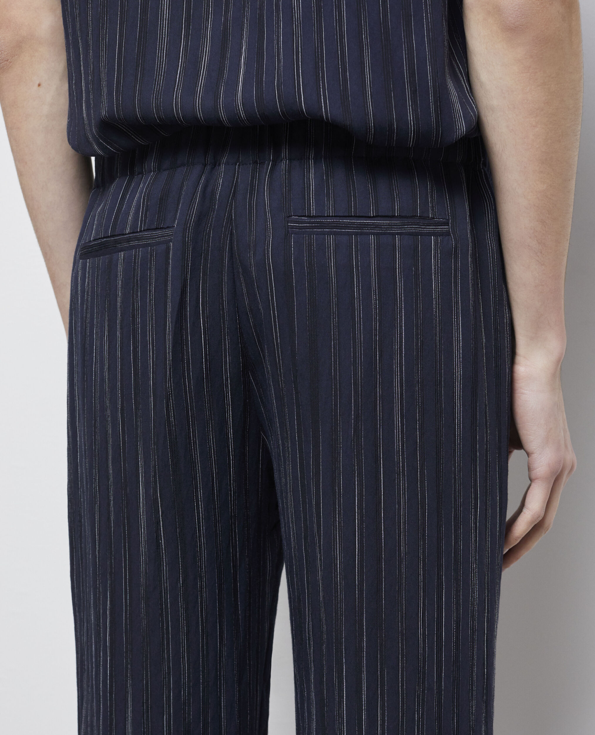 Pantalon à rayures bleu marine