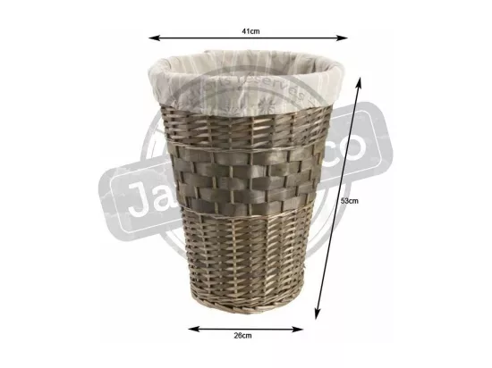 Panier à linge en éclisse et coton