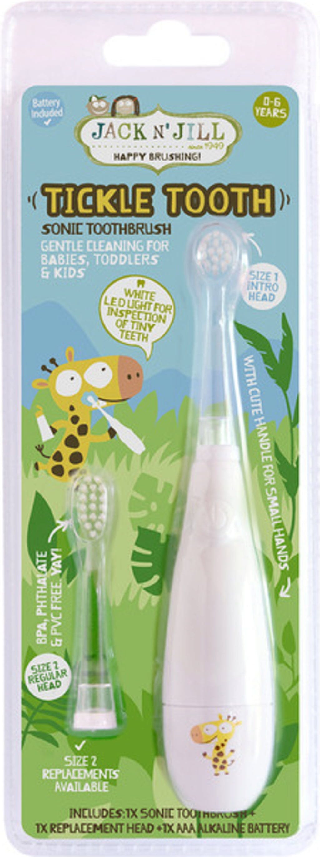 JACK N'JILL  Tickle Tooth Schallzahnbürste für Kinder