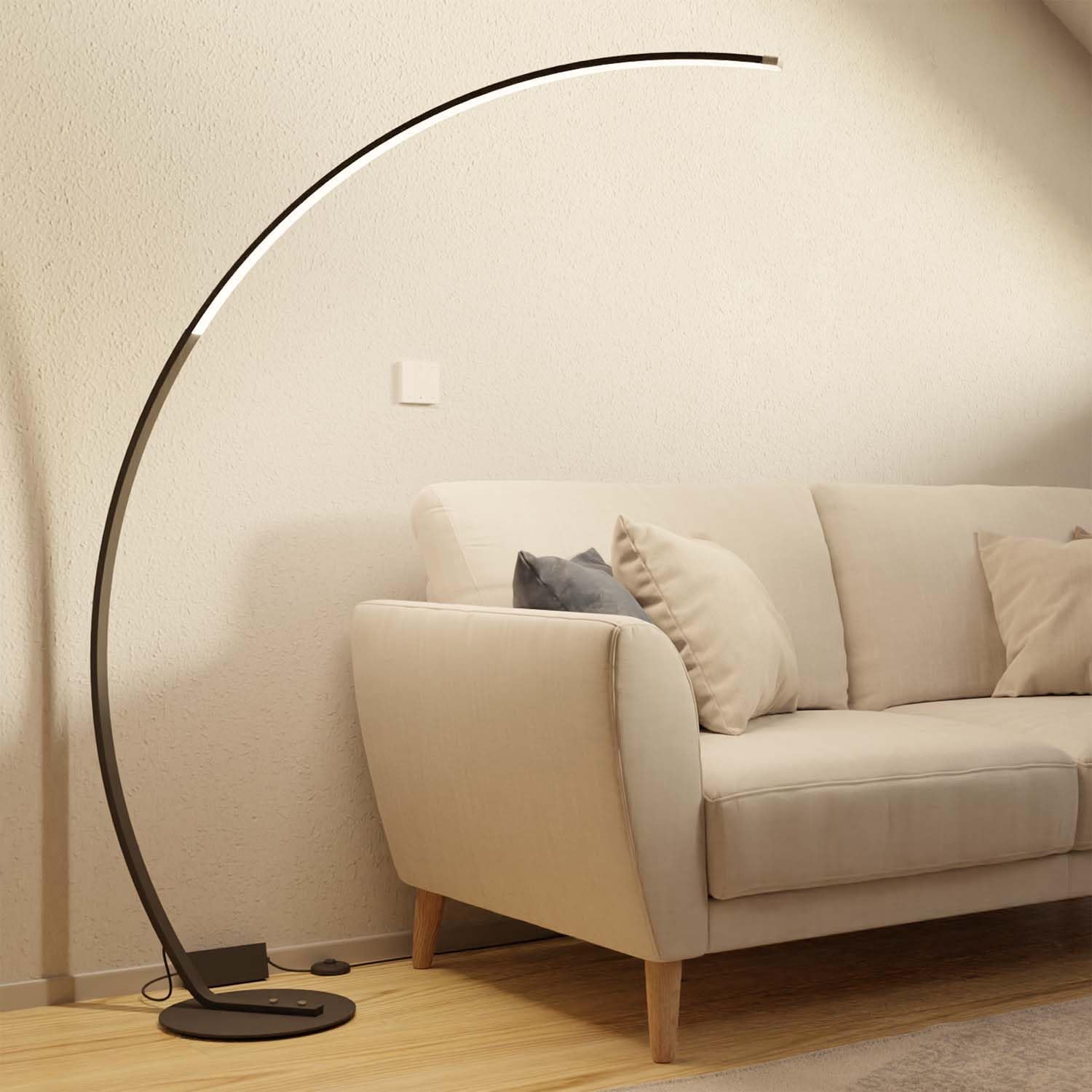 Stehlampe Bogenlampe 'Mavea' dimmbar LED Wohn & Schlafzimmer Bogenleuchte Leselampe Bogenstehlampe Smart Home Amazon Alexa Google Home Tuya