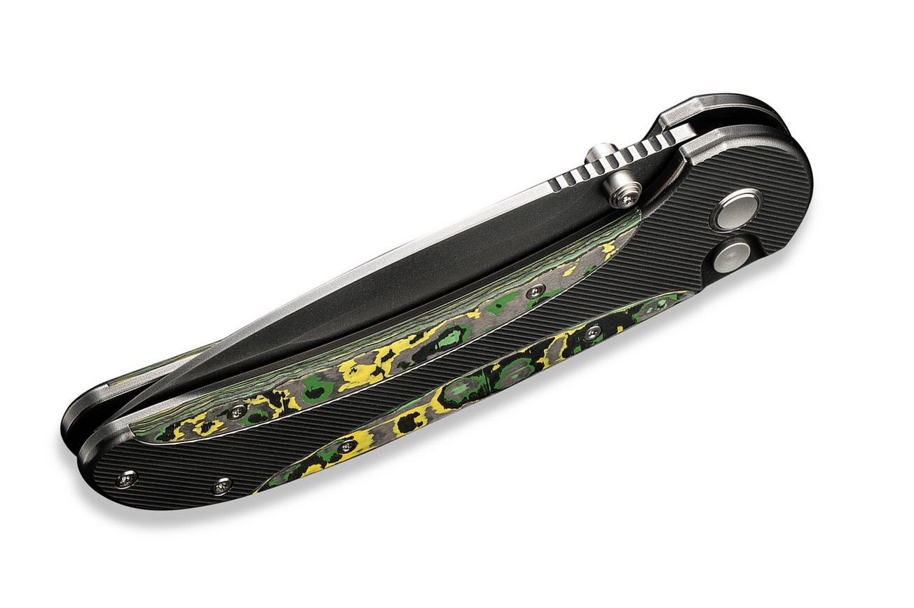WE Knife Zizzit WE23031-4 Polished Gray CPM 20CV, Polished Gray Titanium Handle Toxic Storm Fat Carbon Fiber Inlay zakmes