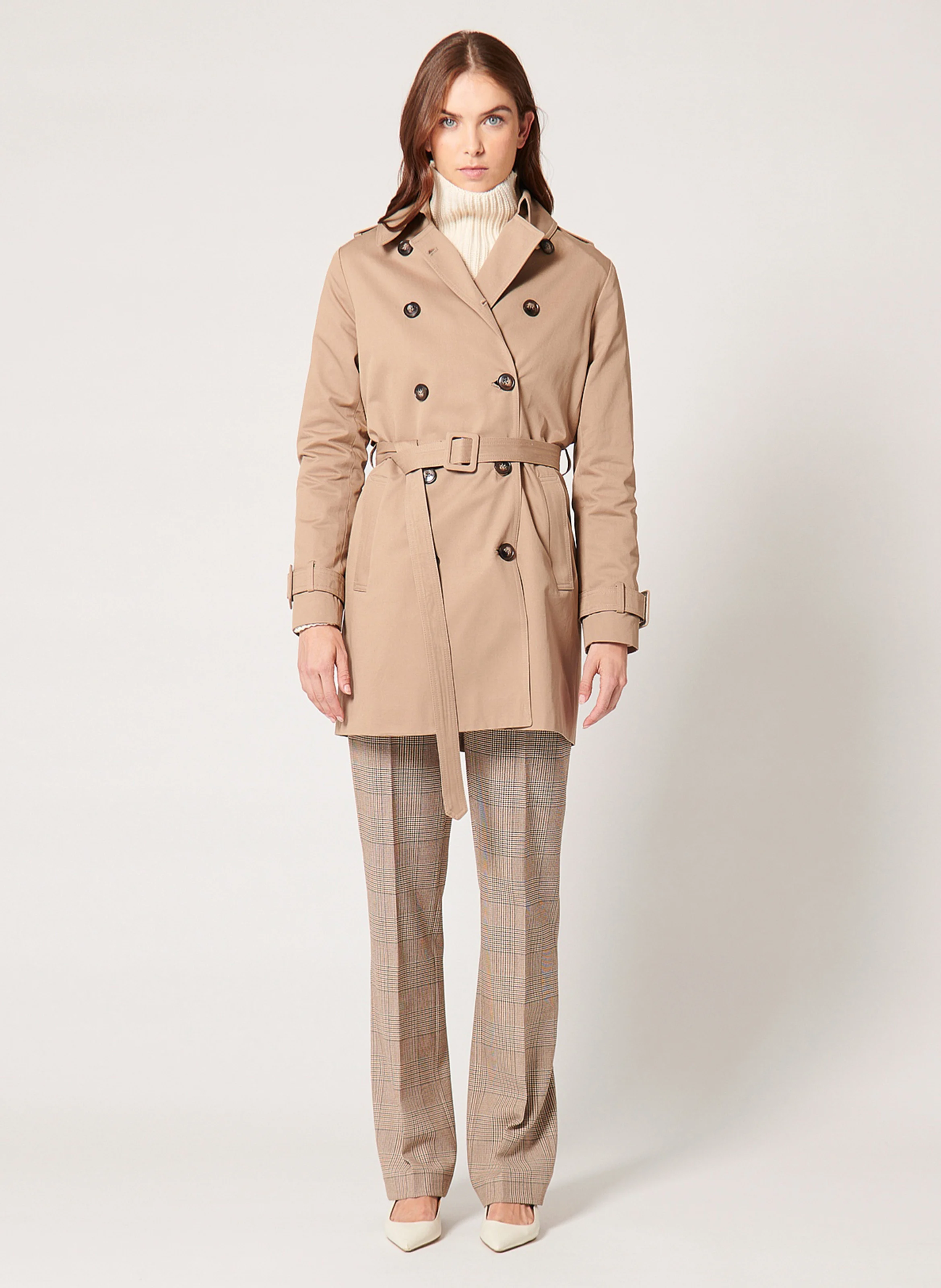 TAOTO - Trench droit en coton bio | Marron
