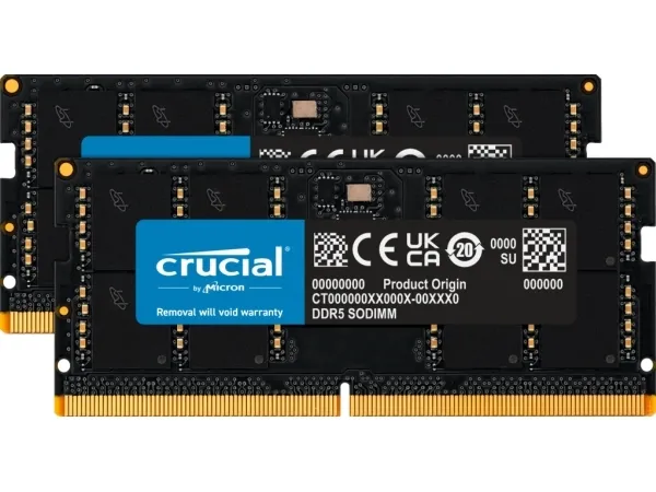 Crucial - DDR5 - sæt - 64 GB: 2 x 32 GB - SO DIMM 262-PIN - 5600 MT/s / PC5-44800 - CL46 - 1.1 V - ikke-ECC