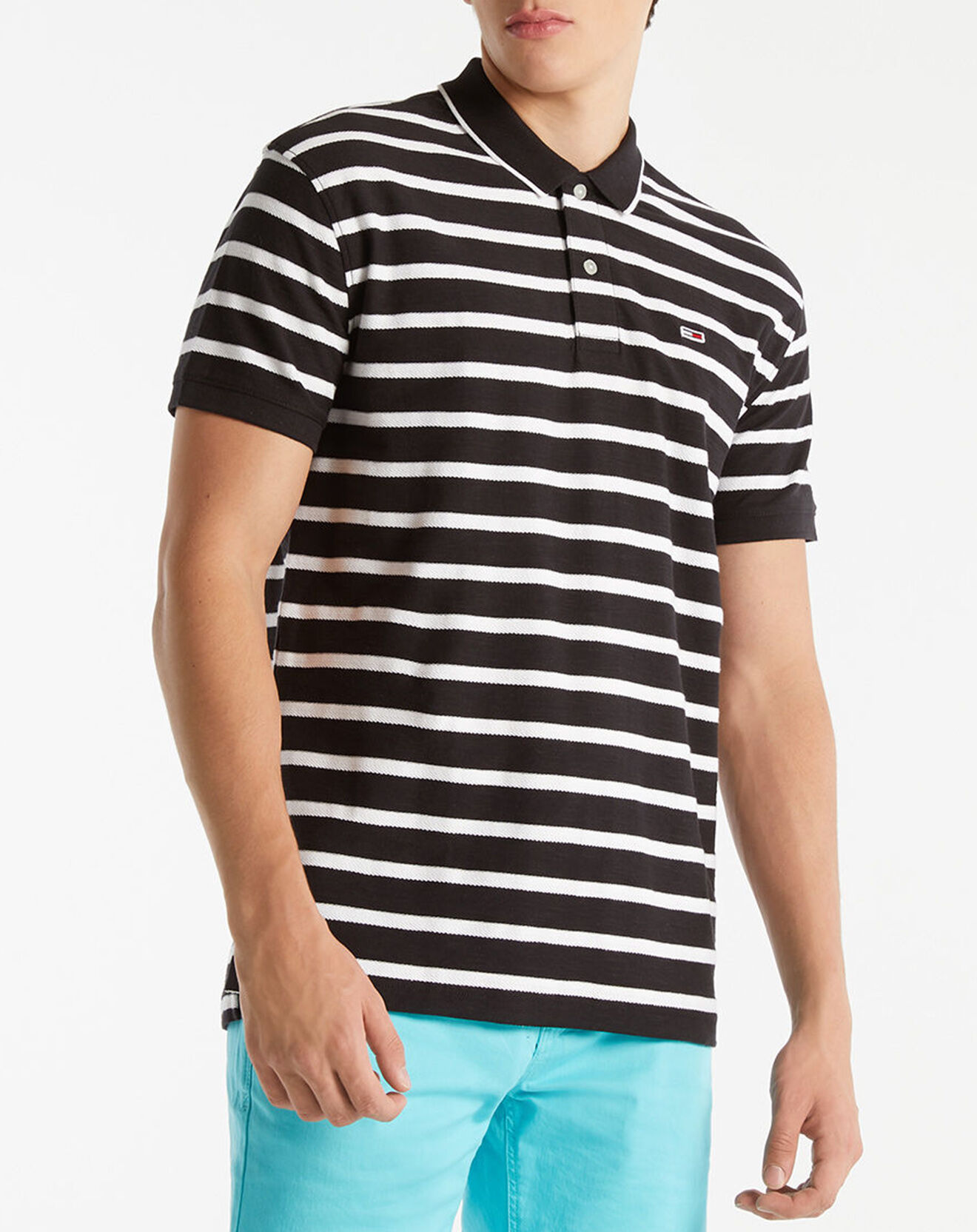 Tommy Jeans Polo à rayures noir/blanc
