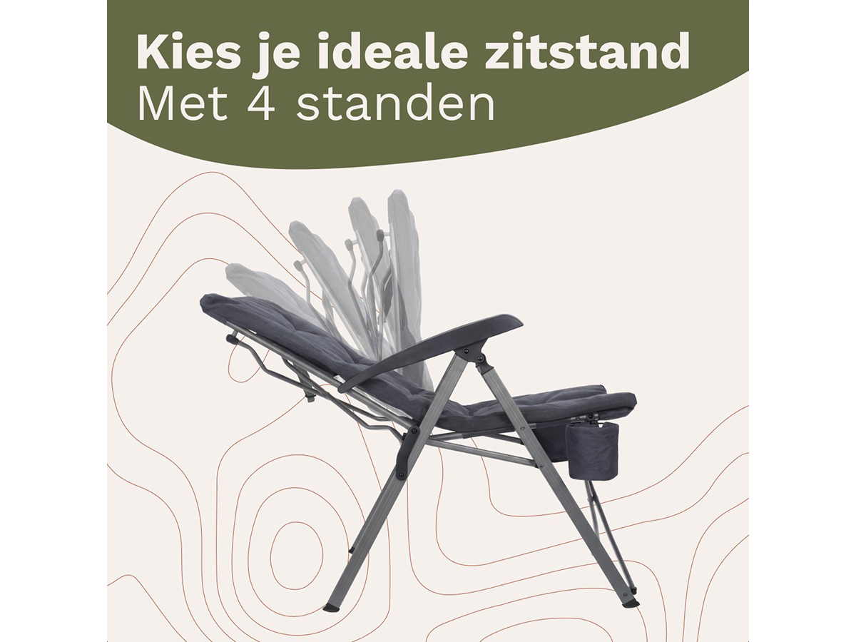 Trvlmore Luxe Plus Grey vouwstoel - Set van 2