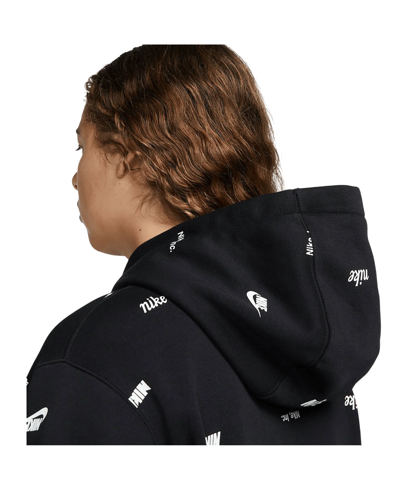 Nike Club Fleece Allover Print Hoody Schwarz F010